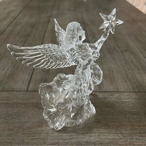 Thick Plastic Christmas Angel Holding a Star Tree Topper